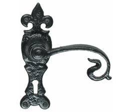 Kirkpatrick Black Iron Ornate Lever Lock Door Handles