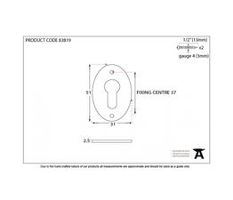 From The Anvil Oval Euro Escutcheon