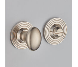 Croft Oval Knob Turn and Release on Reeded Covered Rose