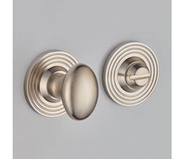 Croft Oval Knob Turn and Release on Reeded Covered Rose