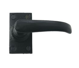 Cardea Black Short Plate Lever Latch Door Handle