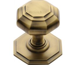 Marcus Flat Octagon Centre Brass Door Knob
