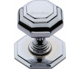 Marcus Flat Octagon Centre Brass Door Knob