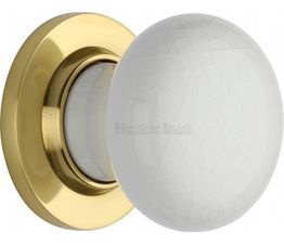 Marcus White Crackle Porcelain Knobset