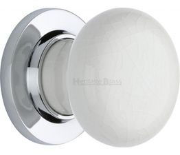 Marcus White Crackle Porcelain Knobset