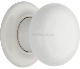 Marcus White Crackle Porcelain Knobset