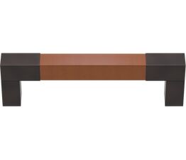 Turnstyle Designs Square D Recess Leather Cabinet Handle