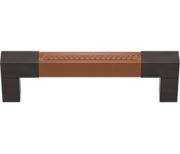 Turnstyle Designs Square D Stitch Out Recess Leather Cabinet Handle