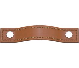 Turnstyle Designs Button Stitched Strap Leather Cabinet Handle