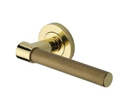 Marcus Phoenix Knurled Door Handle on Round Rose