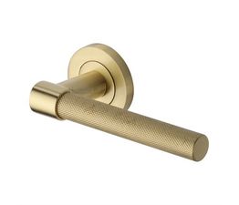 Marcus Phoenix Knurled Door Handle on Round Rose