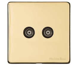 Marcus Vintage 2 Gang TV Coaxial Socket