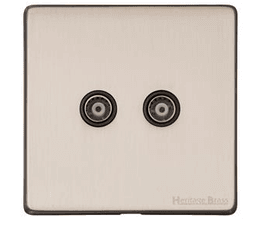 Marcus Vintage 2 Gang TV Coaxial Socket