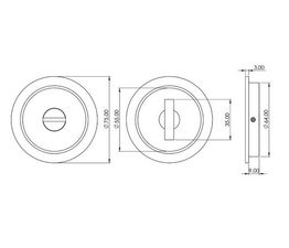 Burlington Circular Flush Privacy Set c/w Turn &amp; Release