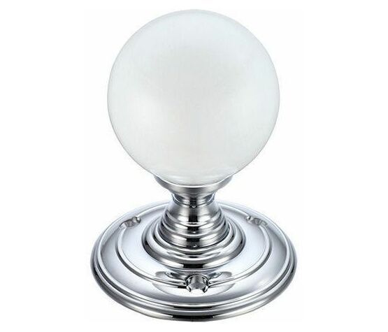 Fulton & Bray Frosted Glass Ball Mortice Knob