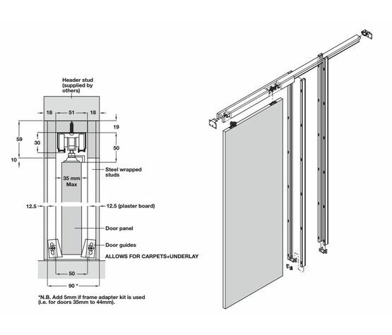 Pocket Hideaway Sliding Door System, Vertical Sliding Door System