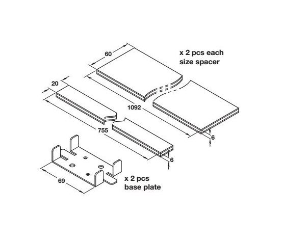 Pocket Hideaway Sliding Door System Cavity Widening Set