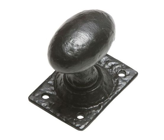 Kirkpatrick Oval Knobset Square Plate Antique
