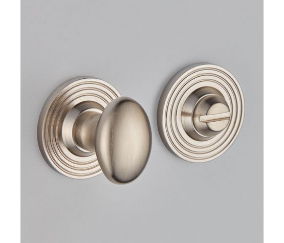 Croft Oval Knob Turn and Release on Reeded Covered Rose