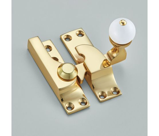 Croft Large Straight Arm Sash Fastener with White Knob