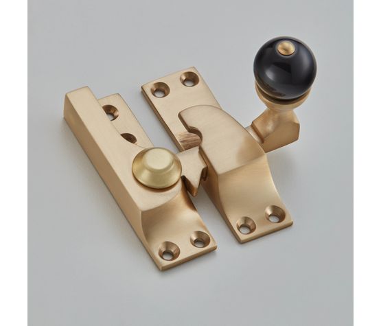 Croft Large Straight Arm Sash Fastener with Black Knob