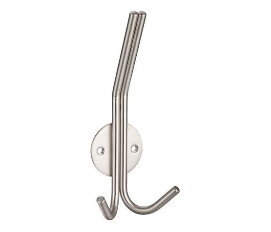Round Profile Double Hat &amp; Coat Hook Stainless Steel