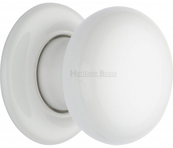 Marcus Plain White Porcelain Knobset