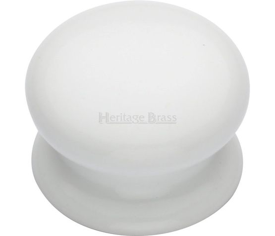 Marcus Plain White Porcelain Cabinet Knob