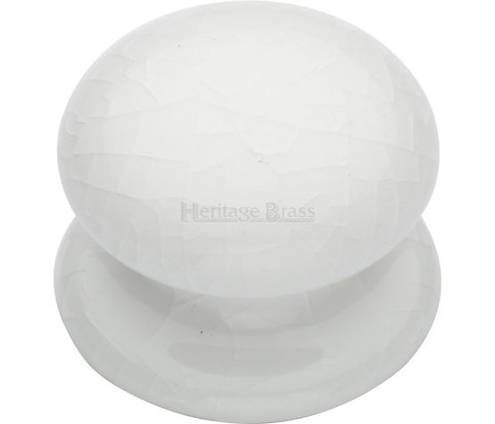 Marcus White Crackle Porcelain Cabinet Knob