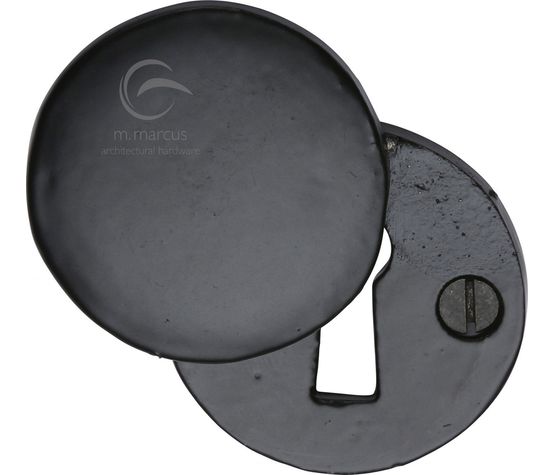 Marcus Black Iron Rustic  Round Covered Escutcheon