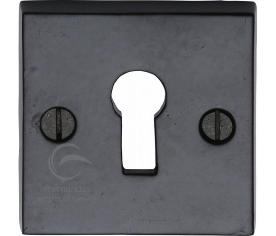 Marcus Black Iron Rustic Square Key Escutcheon