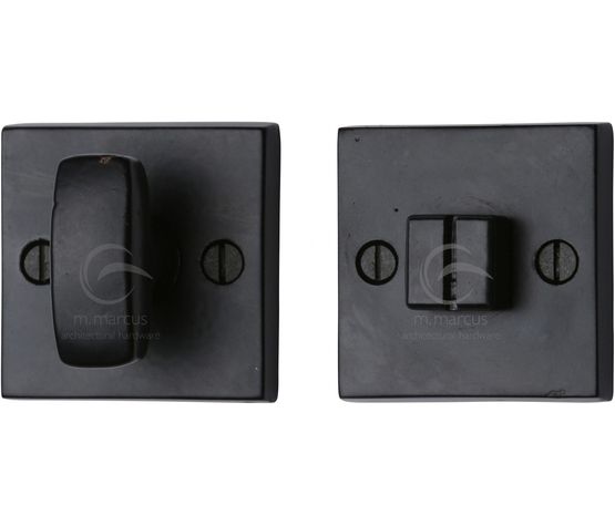 Marcus Black Iron Rustic Square Thumbturn and Emergency Release