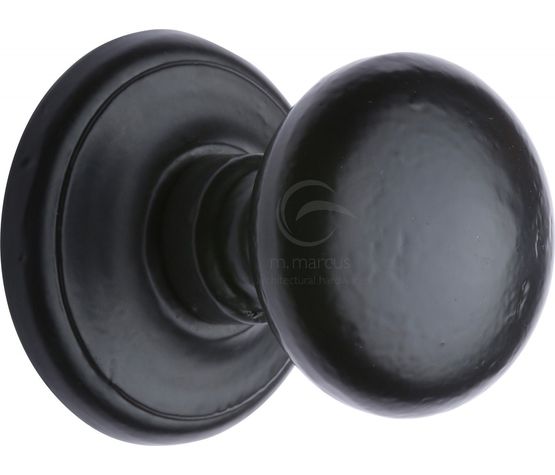Marcus Black Iron Rustic Round Centre Door Knob