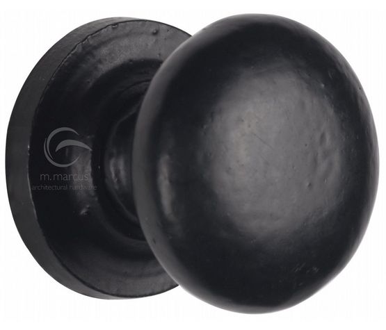 Marcus Round Black Iron Rustic Cabinet Knob