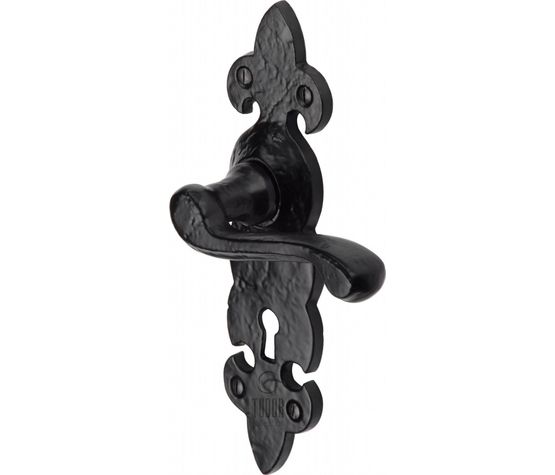 Marcus Fleur-de-Lys Tudor Black Iron Lever Handle