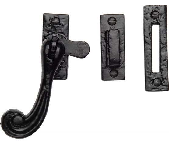 Marcus Tudor Black Iron Scroll Casement Window Fastener