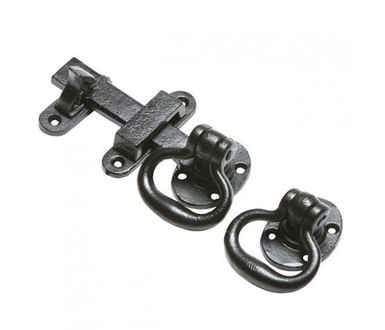 Kirkpatrick Smooth Black Gate Latch with Handle