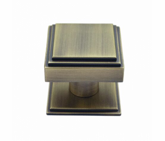 Deco Square Fixed Pair Or Door Knobs