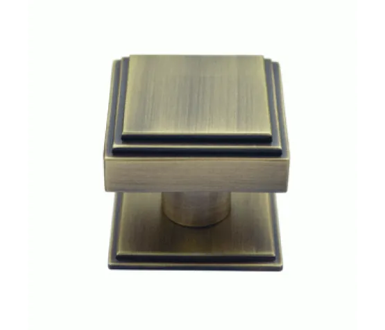 Deco Square Back to Back Fixed Centre Door Knob Pair